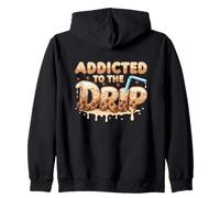 Addicted To The Drip Funny Boba Tea Lover Bubble Drink Zip Hoodie