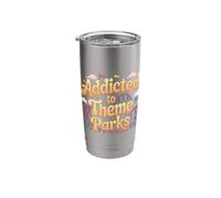 Addicted to Theme Parks Roller Coaster Amusement - Stainless Steel Insulated Tumbler