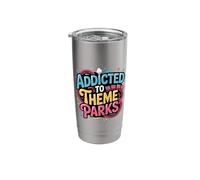 Addicted to Theme Parks Roller Coaster Amusement - Stainless Steel Insulated Tumbler