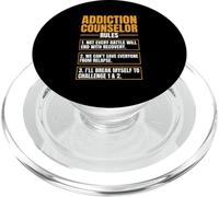 Addiction Counselor Rules Mental Health Substance Abuse PopSockets PopGrip for MagSafe