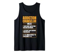 Addiction Counselor Rules Mental Health Substance Abuse Tank Top
