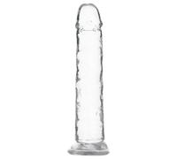 Addiction Crystal - suction cup dildo (transparent) - 18 cm