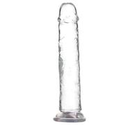 Addiction Crystal - suction cup dildo (transparent) - 20 cm