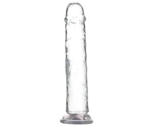 Addiction Crystal - suction cup dildo (transparent) - 20 cm