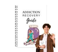 Addiction Recovery Workbook, Mindfulness Planner, 8.66x11.42 Inch Guided Notebook with Stable Build, Health Tracker Daily Use Piece, Relapse Prevention Accent with Classic Style, Home Prop for Offic
