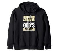 Addiction Survivor Sober Recovery Christian Sobriety Zip Hoodie