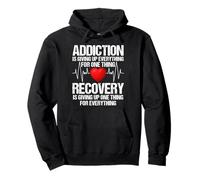 Addiction VS Recovery AA NA Heartbeat for a Clean Sober Life Pullover Hoodie