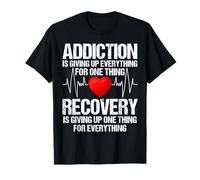 Addiction VS Recovery AA NA Heartbeat for a Clean Sober Life T-Shirt