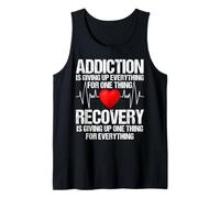 Addiction VS Recovery AA NA Heartbeat for a Clean Sober Life Tank Top