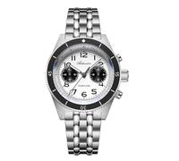 ADDIESDIVE Addidive Men's Chronograph Watches Japanese Quartz VK64 Movement Sapphire Synthetic Stainless Steel Waterproof Sports Watch 200 m Waterproof White