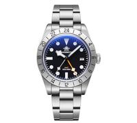 ADDIESDIVE GMT Men's Analog Watches 39mm Quartz Watch Bubble Mirror Glass Luminous with Stainless Steel Bracelet AD2035