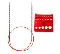 addiNovel (aka Rocket 2 Squared) Ergonomic Circular Knitting Needles with Red Cord and Needle Gauge 60in (150cm) US 1 (2.5mm)