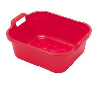 Addis 10L Rectangular Washing Up Bowl with Handles Durable, Scratch-Resistant, Easy to Clean Sink Basin Ideal for Dishwashing & Kitchen Use Red - 1 Pack