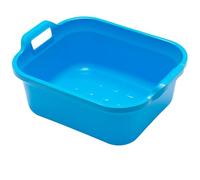 Addis 10L Rectangular Washing Up Bowl with Handles Durable, Scratch-Resistant, Easy to Clean Sink Basin Ideal for Dishwashing & Kitchen Use Blue - 1 Pack