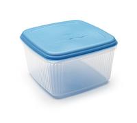 Addis 10L Square Lunchbox Food Container. Transparent With A Blue Lid.