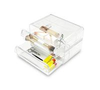 Addis 2 Pull Out Drawer Stackable Organiser Clear Acrylic Make Up Cosmetic Storage Organiser Box, Clear Acrylic