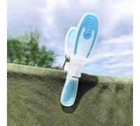 Addis Soft Clip Plastic Large Clothes Washing Line Pegs, Pack of 20, Blue Clear