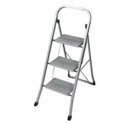 Addis 3 Step Folding Ladder | Steel Step Stool | 150kg Load | Anti-Slip | Lightweight steel 3 step ladder with wide anti-slip steps, secure handrail and 150kg max load; folds flat to 5cm for storage