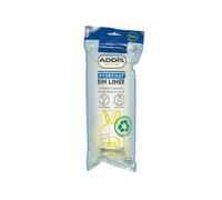 Addis 30L Bin Liners with Drawstring - Strong 25 Micron Kitchen Rubbish Bags, 30% Recycled Plastic, Tear Resistant, 15 Bags (1 Roll) - Fits 30L Bins