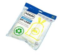 Addis 30L Bin Liners with Drawstring - Strong 25 Micron Kitchen Rubbish Bags, 30% Recycled Plastic, Tear Resistant, 45 Bags (3 Rolls) - Fits 30L Bins