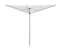 Addis 35m 3 Arm Rotary Washing Line (Grey) Multiple Tension Adjustment, Folding Outdoor Rotating Clothes Dryer & Ground Spike MOB, Metallic