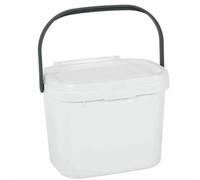 Addis 4.5L Food Waste Compost Caddy Kitchen Storage Recycling Bin - White & Grey
