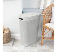 Addis 40 Litre Plastic Slimline Laundry Hamper - Light Grey