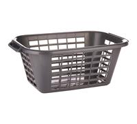 Addis 40L Laundry Basket Metallic, Heavy Duty Plastic Washing Basket with Handles, Ventilated Clothes Hamper for Home & Laundry Ro