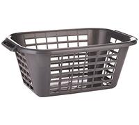 Addis 510607 Rect Laundry Basket Metallic,Smokey Grey,26L x 17.7W x 10.6H centimetres