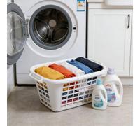 Addis Rectangular Laundry Basket in White, 40L