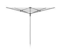 Addis 40m 4 Arm Rotary Washing Line (Grey) Multiple Tension Adjustment, Folding Outdoor Rotating Clothes Dryer & Ground Spike MOB, Metallic