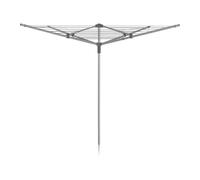Addis 40m 4 Arm Rotary Washing Line (Grey) Multiple Tension Adjustment, Folding Outdoor Rotating Clothes Dryer & Ground Spike MOB, Metallic
