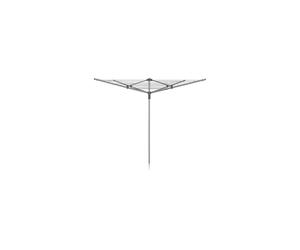 Addis 40m 4 Arm Rotary Washing Line (Grey) Multiple Tension Adjustment, Folding Outdoor Rotating Clothes Dryer & Ground Spike MOB, Metallic