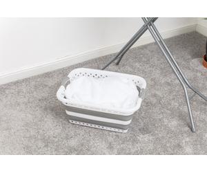 Addis 45L Collapsible Grey Laundry Basket