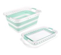 Addis 45L Collapsible Laundry Basket | Space Saving White & Grey