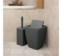 Addis 5 Litre Bathroom Bin and Toilet Brush Set - Charcoal