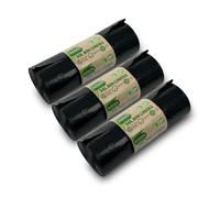 Addis 50 litre Kitchen Waste Trash Degradable Bin Liners Strong, Bulk 3x 20 Roll packs, total 60 liners, New Recycled Black