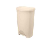 Addis 50 Litre Pedal Bin - Durable Plastic Kitchen Rubbish Bin with Easy Foot Pedal, Soft-Close Lid & Large Capacity - White Sand
