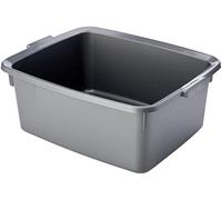 Addis 502813 Plastic Butler Large Rectangular Bowl, Metallic Silver, 12.5 Litre