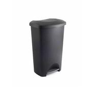 Addis 50L Black Foot Pedal Bin Dustbin Plastic Rubbish Paper Waste Kitchen Office Bins