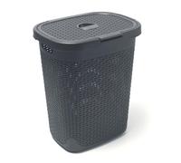 Addis Addis Faux Rattan 50L Laundry Hamper Charcoal