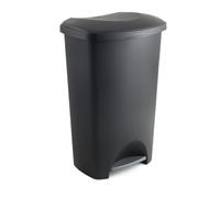 Addis 50L Kitchen Pedal Bin | Black Waste Bin with Soft Close Stay Open Lid | Large 50L kitchen pedal bin with soft-close stay-open lid and durable easy-clean design for everyday family use.