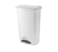 Addis 50L Kitchen Pedal Bin | Soft Close White Waste Bin | 50L soft close kitchen pedal bin in modern Clean White with stay-open lid for everyday family waste and recycling