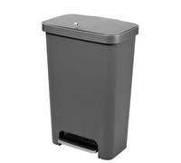 Addis 50L Rectangular Recycling Pedal Bin | 2 Compartment Kitchen Grey | One bin or two. Removable divider, soft close lid and stay-open function for flexible family waste & recycling