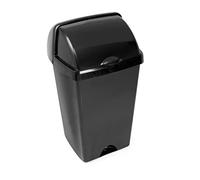Addis 50L Roll Top Kitchen Bin - Large Black Waste & Recycling Bin with Stay-Open Lid, Space-Saving Design for Under Worktops, Easy Clean, Made in the UK
