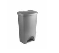 Addis 50L Silver Foot Pedal Bin Dustbin Plastic Rubbish Paper Waste Kitchen Office Bins