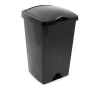 Addis 50ltr Lift Up Flat top Kitchen Waste Trash Complete Bin, All Black