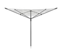 Addis 50m 4 Arm Rotary Washing Line (Grey) Multiple Tension Height Adjustment, Folding Outdoor Rotating Clothes Dryer & Ground Spike MOB, Metallic