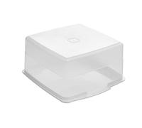 Addis 510483 Cake Seal Tight Tray Box Store Container, Clear & White, 14 litres