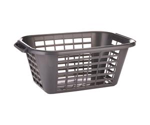 Addis 510607 Rect Laundry Basket Metallic,Smokey Grey,26L x 17.7W x 10.6H centimetres